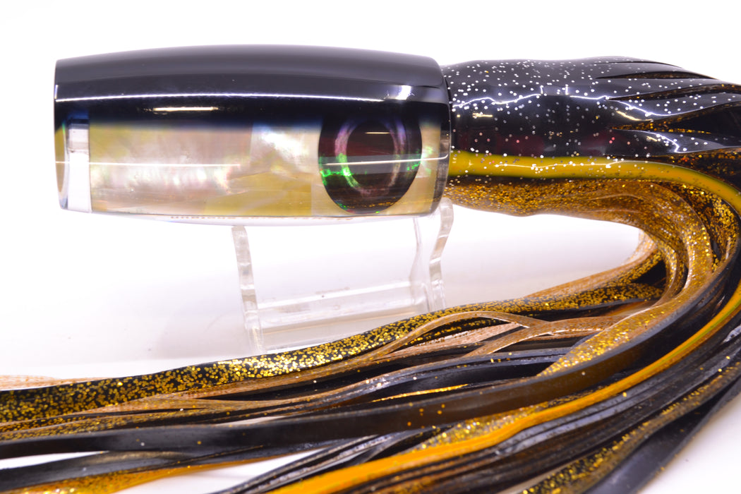 Moyes Lures Golden MOP Black Back Large Shotgun 12" 7.8oz Skirted Black-Gold