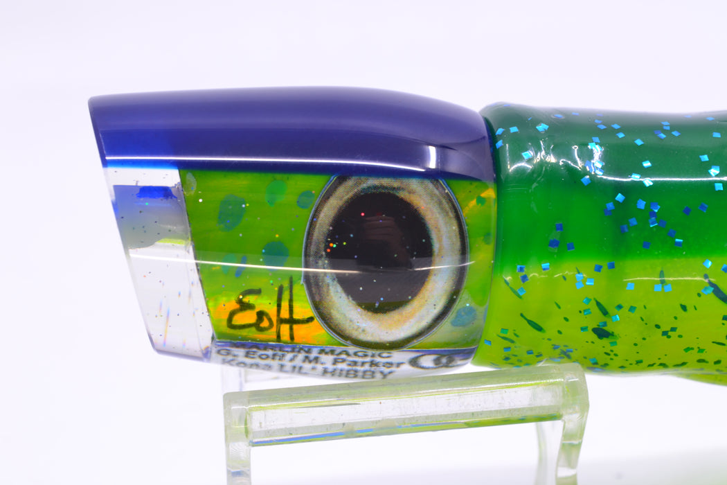Marlin Magic Lures Mahi MOP Blue Back Taxi Eyes Lil Hibby 10" 7.2oz Skirted Mahi