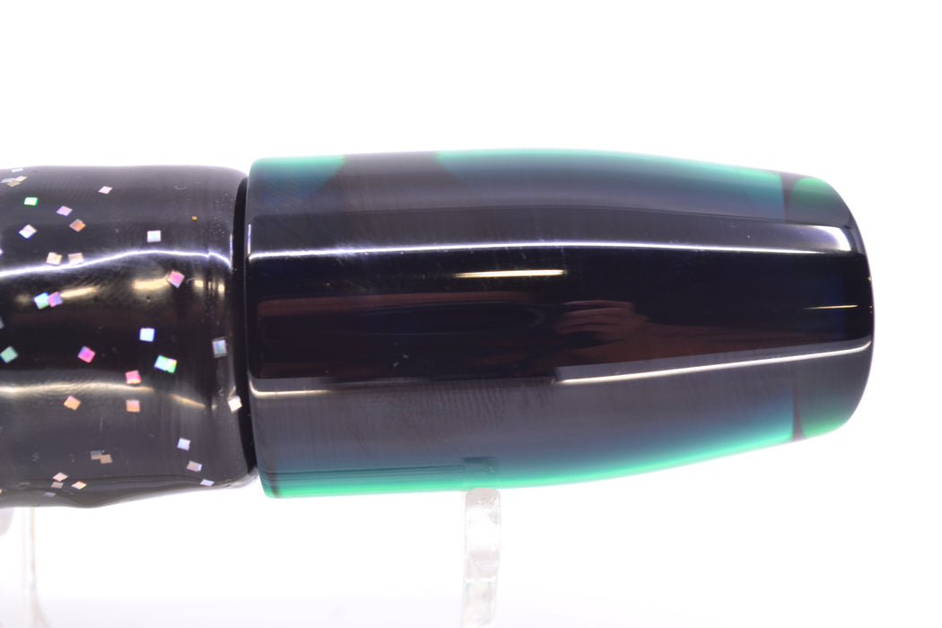 Moyes Lures Green MOP Black Back Taxi Eyes Small Plunger 9" 5oz Skirted Black/Green