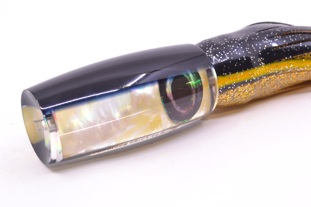 Moyes Lures Golden MOP Black Back Large Shotgun 12" 7.8oz Skirted Black-Gold