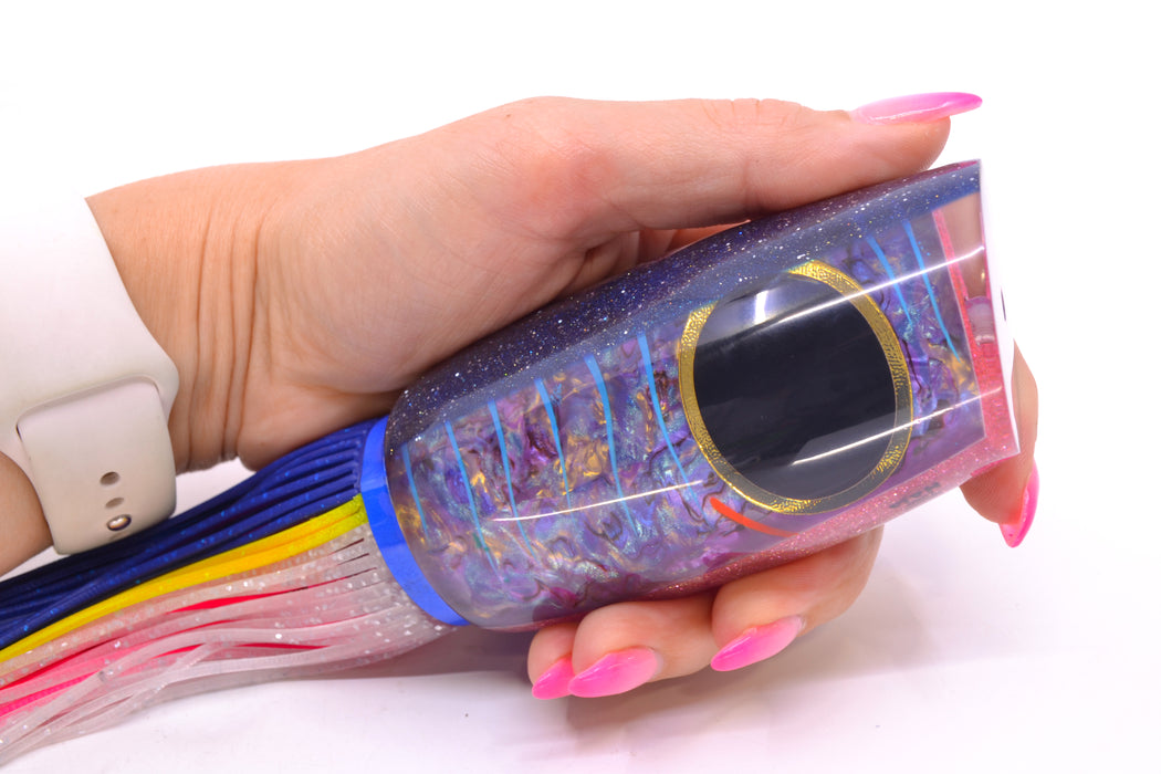 Amaral Lures Purple Marbled Abalone Shell Ice Blue Stripes Blue Back Naja 16" 14.5oz