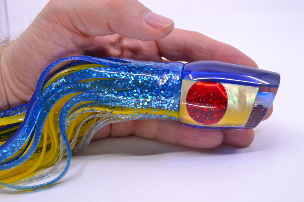 Marlin Magic Lures Golden MOP Blue Back Lil Hibby 10" 7.2oz Skirted Blue-Yellow-Silver