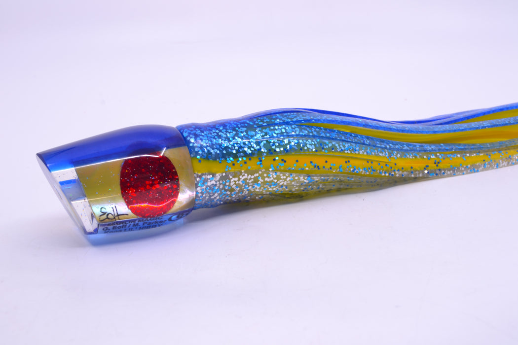 Marlin Magic Lures Golden MOP Blue Back Lil Hibby 10" 7.2oz Skirted Blue-Yellow-Silver