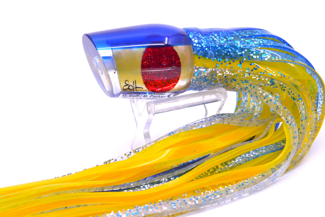 Marlin Magic Lures Golden MOP Blue Back Lil Hibby 10" 7.2oz Skirted Blue-Yellow-Silver