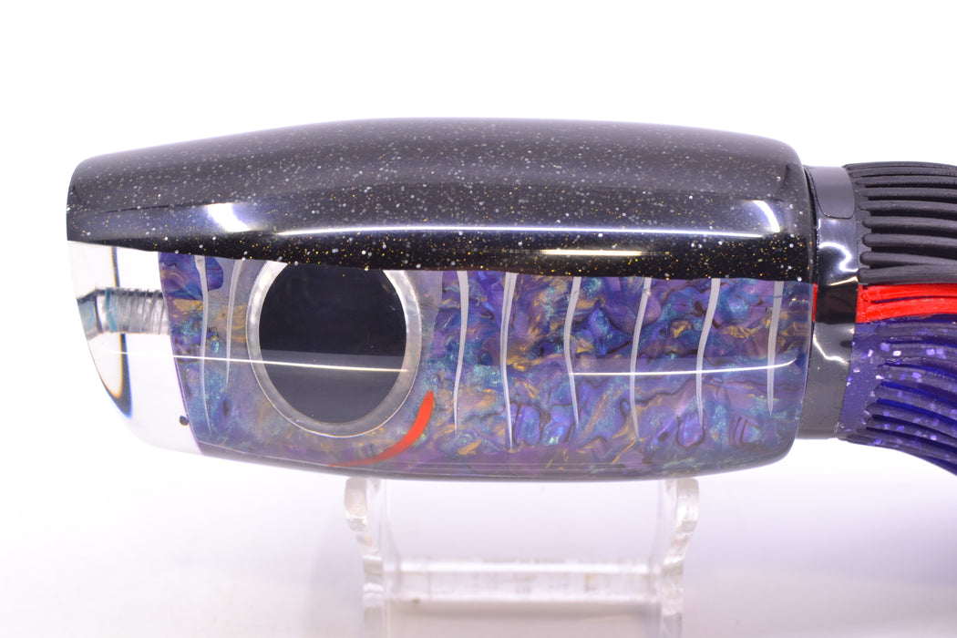 Amaral Lures Purple Marbled Abalone Shell White Stripes Black Back Naja 16" 14.5oz