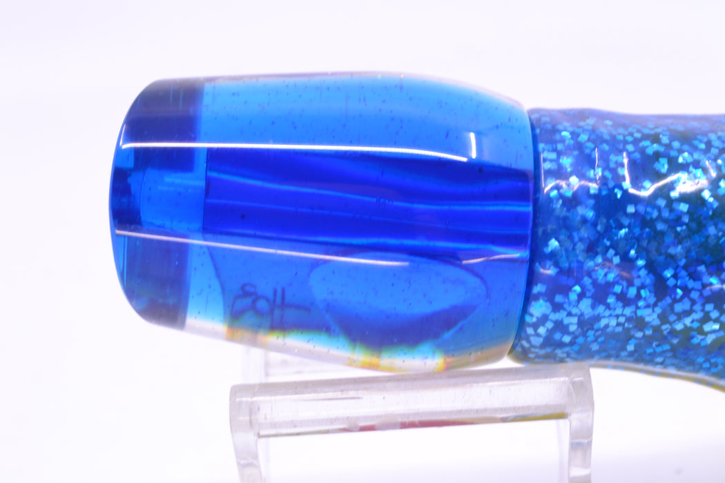 Marlin Magic Lures Golden MOP Blue Back Lil Hibby 10" 7.2oz Skirted Blue-Yellow-Silver