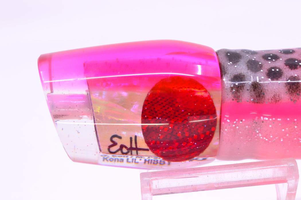 Marlin Magic Lures White Awabi Pink Back Red Eyes Lil Hibby 10" 7.2oz Skirted White/Pink