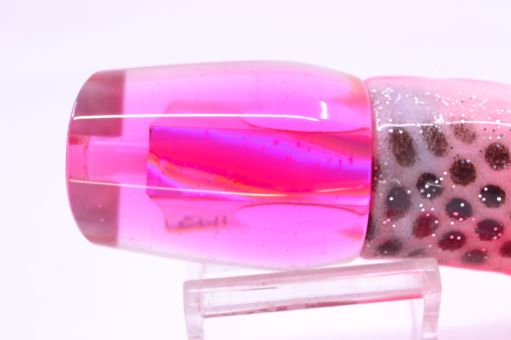 Marlin Magic Lures White Awabi Pink Back Red Eyes Lil Hibby 10" 7.2oz Skirted White/Pink