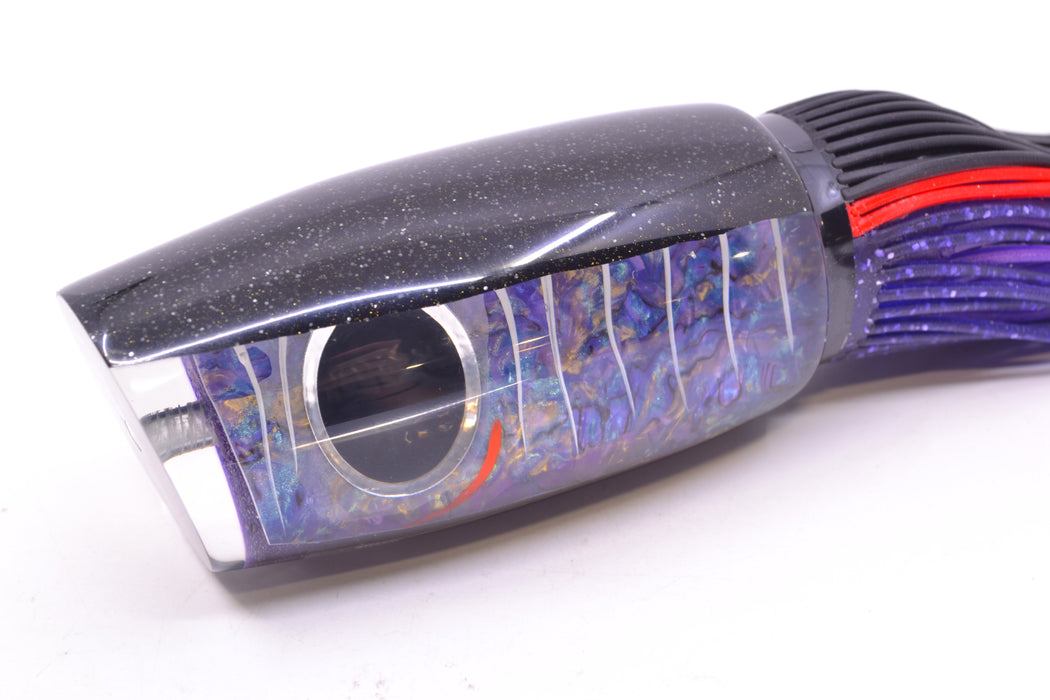 Amaral Lures Purple Marbled Abalone Shell White Stripes Black Back Naja 16" 14.5oz