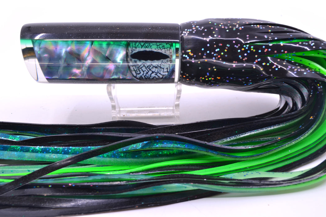 Coggin Lures Blue-Purple Abalone Black-Green Back Copa Tube 14" 10.7oz Skirted Black