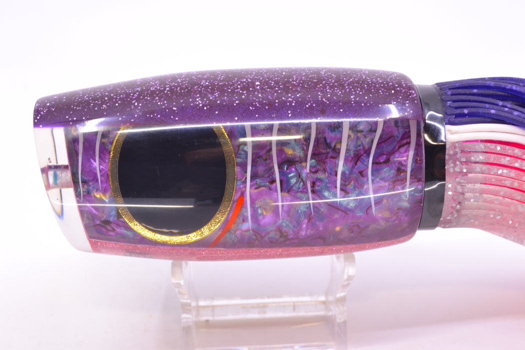 Amaral Lures Purple Marbled Abalone Shell White Stripes Purple Back Naja 16" 14.5oz