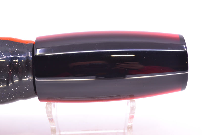 Moyes Lures Red Mirrored Black Back Large Shotgun 12" 7.8oz Skirted Black-Orange-Red