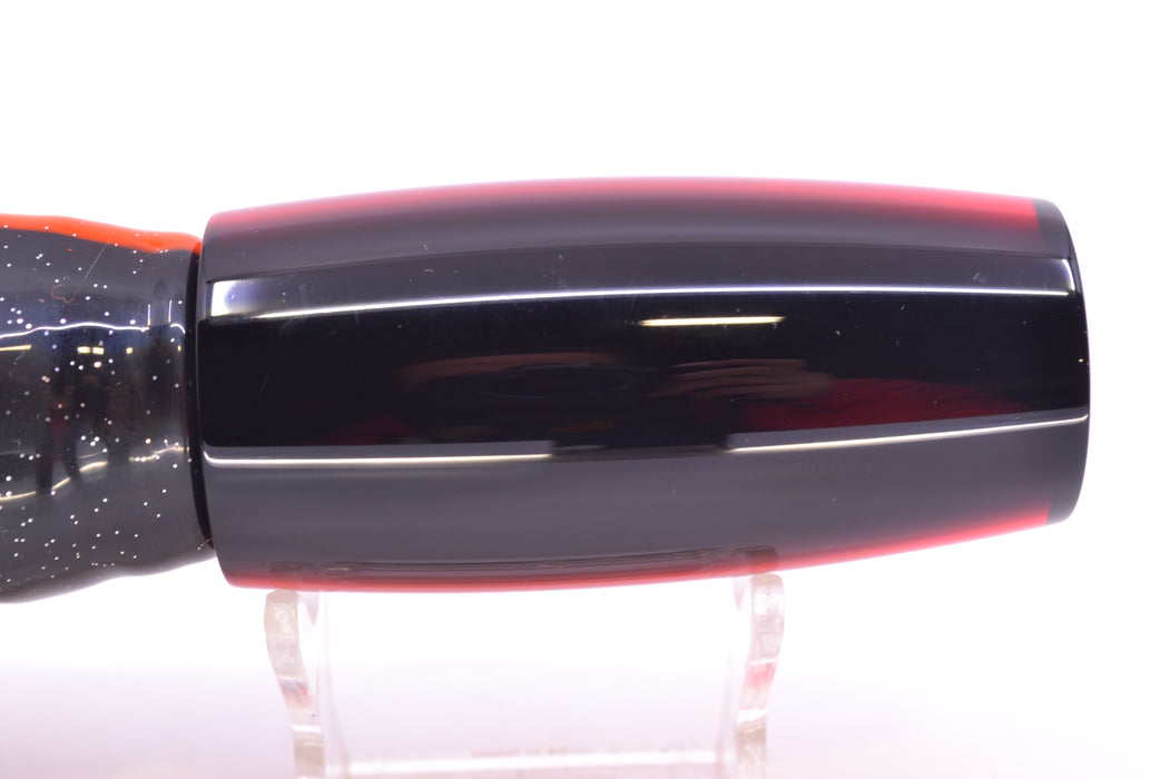 Moyes Lures Red Mirrored Black Back Large Shotgun 12" 7.8oz Skirted Black-Orange-Red