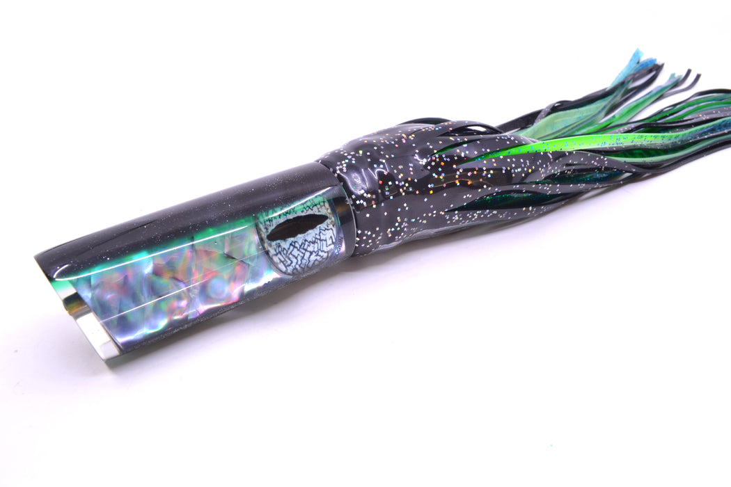 Coggin Lures Blue-Purple Abalone Black-Green Back Copa Tube 14" 10.7oz Skirted Black