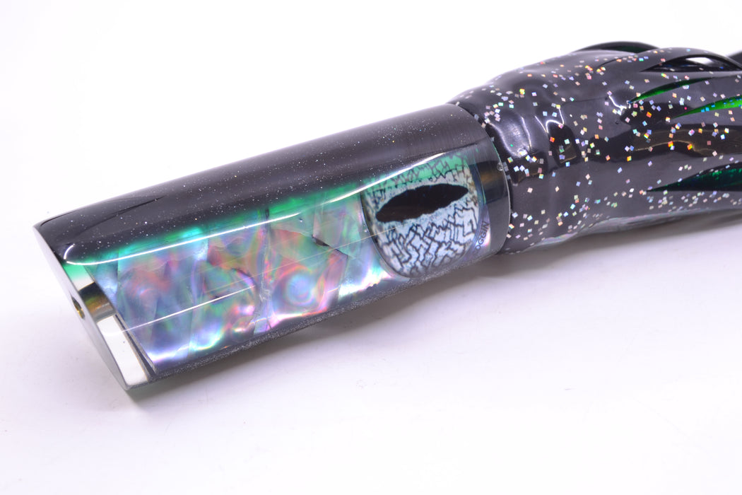 Coggin Lures Blue-Purple Abalone Black-Green Back Copa Tube 14" 10.7oz Skirted Black
