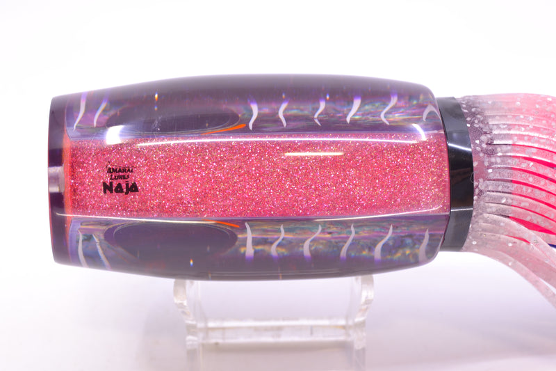 Amaral Lures Purple Marbled Abalone Shell White Stripes Purple Back Naja 16" 14.5oz