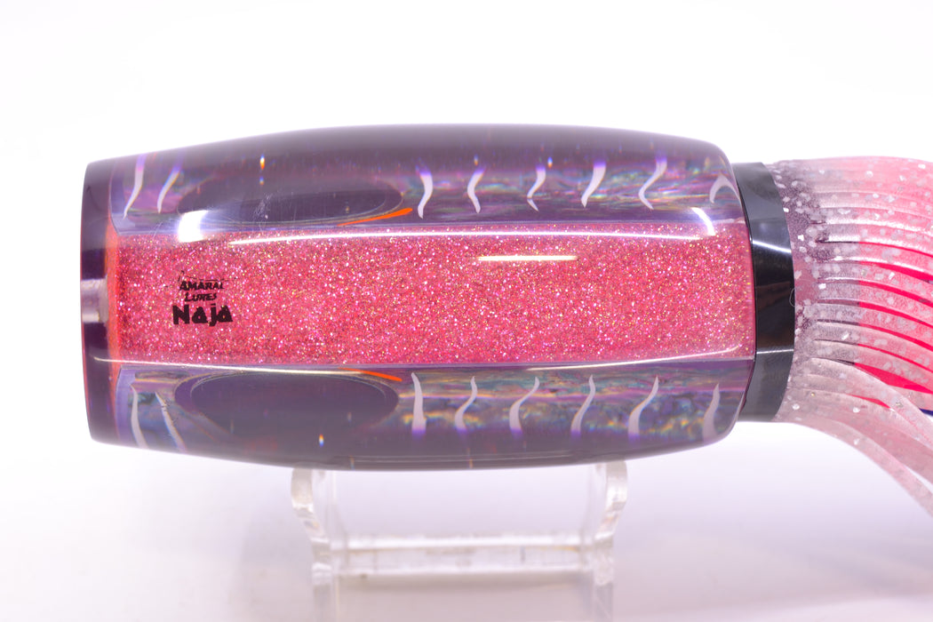 Amaral Lures Purple Marbled Abalone Shell White Stripes Purple Back Naja 16" 14.5oz