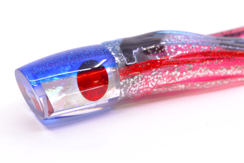 TANTRUM Lures White MOP Blue Back Red Eyes Small Bandit 7" 2.8oz Skirted Evil