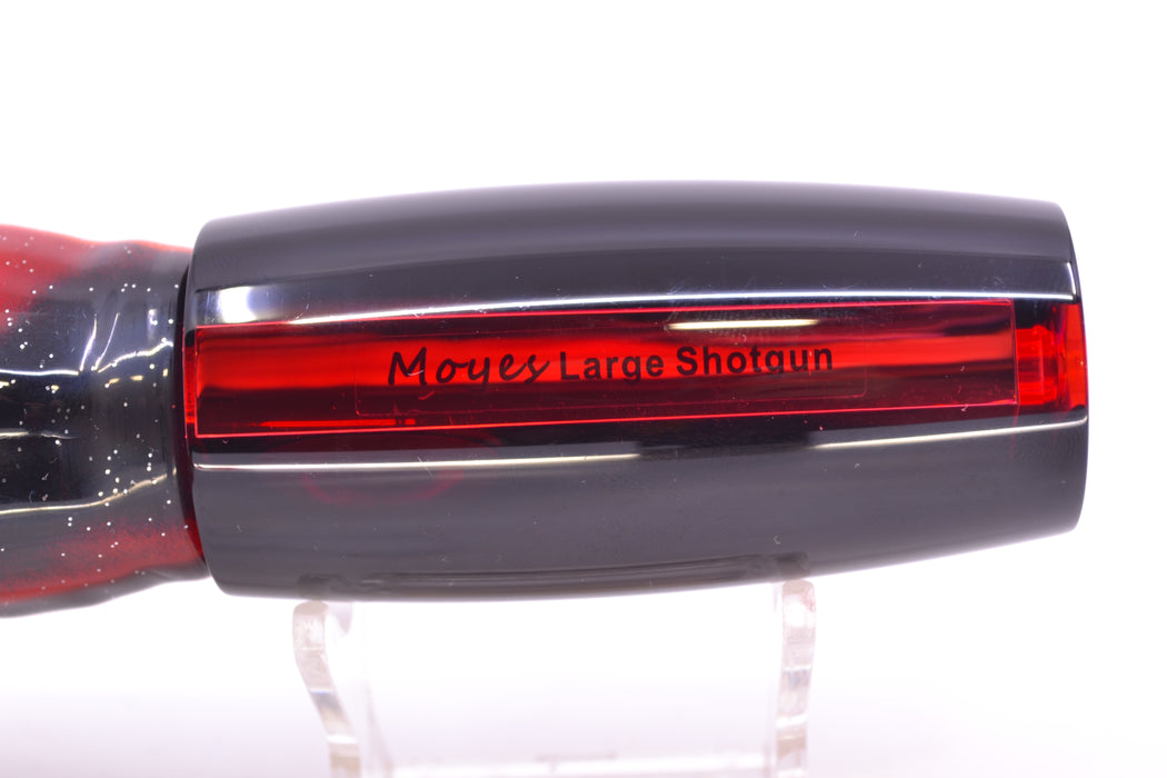 Moyes Lures Red Mirrored Black Back Large Shotgun 12" 7.8oz Skirted Black-Orange-Red