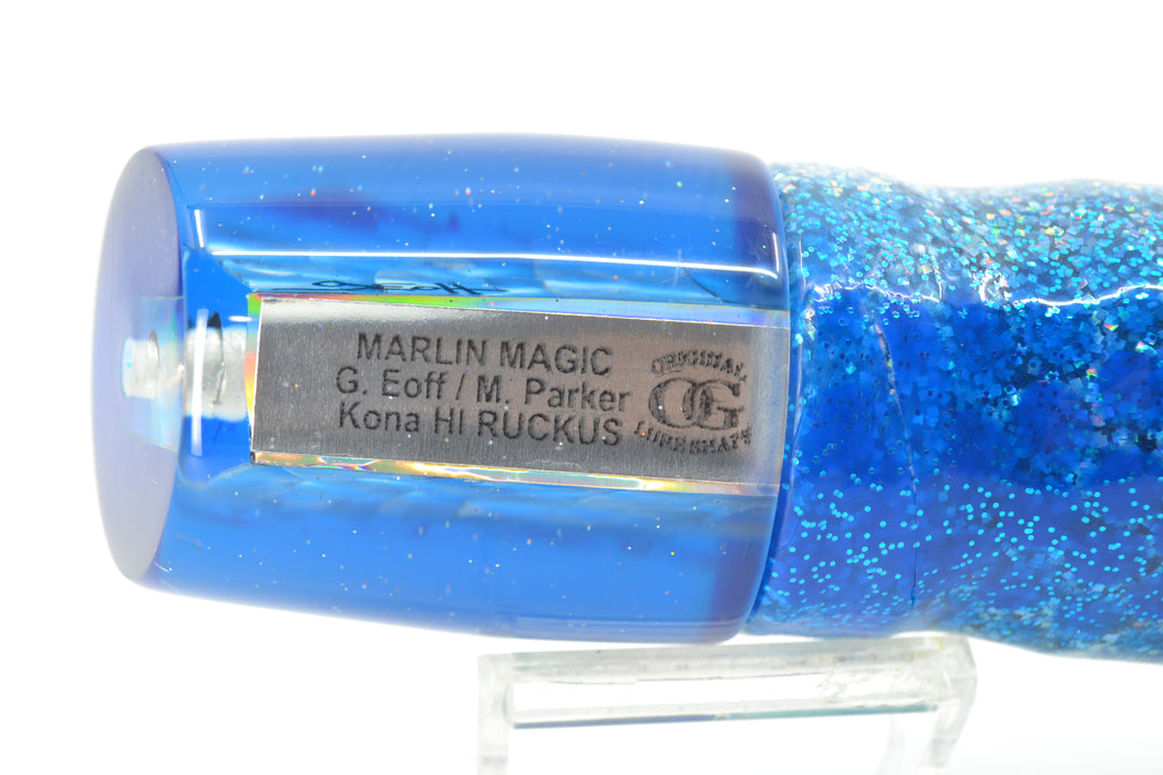 Marlin Magic Blue-Purple Abalone Blue Back No Eyes Ruckus 12" 11oz Skirted