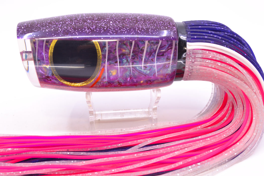 Amaral Lures Purple Marbled Abalone Shell White Stripes Purple Back Naja 16" 14.5oz
