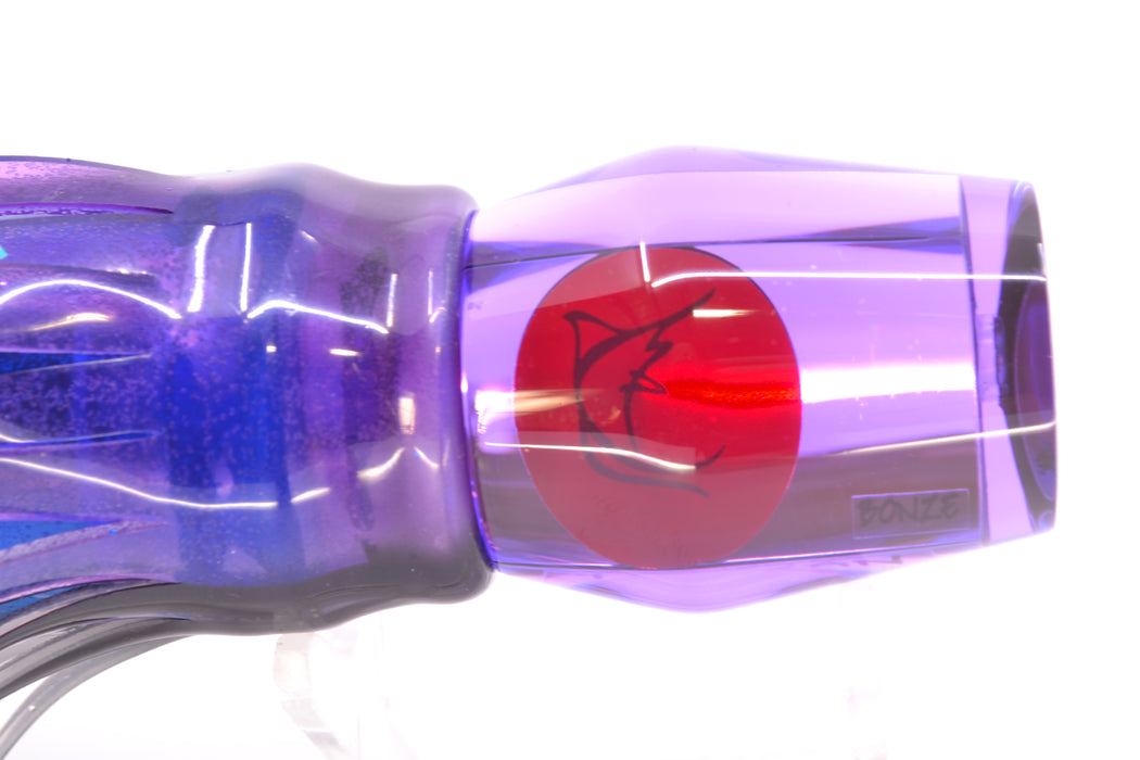 Bonze Lures Purple Mirrored Red Eyes Trojan 10" 5oz Skirted Purple Skipjack