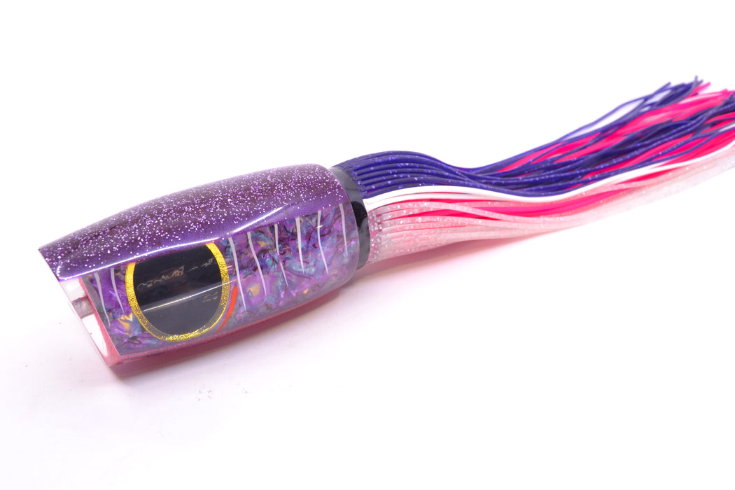 Amaral Lures Purple Marbled Abalone Shell White Stripes Purple Back Naja 16" 14.5oz