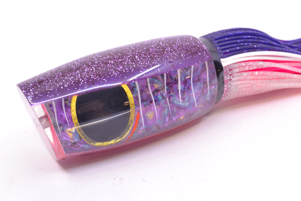 Amaral Lures Purple Marbled Abalone Shell White Stripes Purple Back Naja 16" 14.5oz