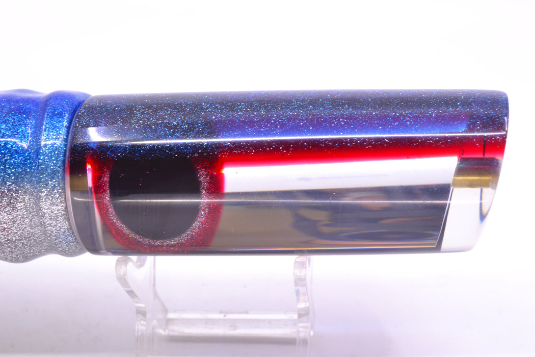 Coggin Lures Clear Mirrored Blue-Plum Back Copa Tube 14" 10.7oz Skirted Blue-Silver