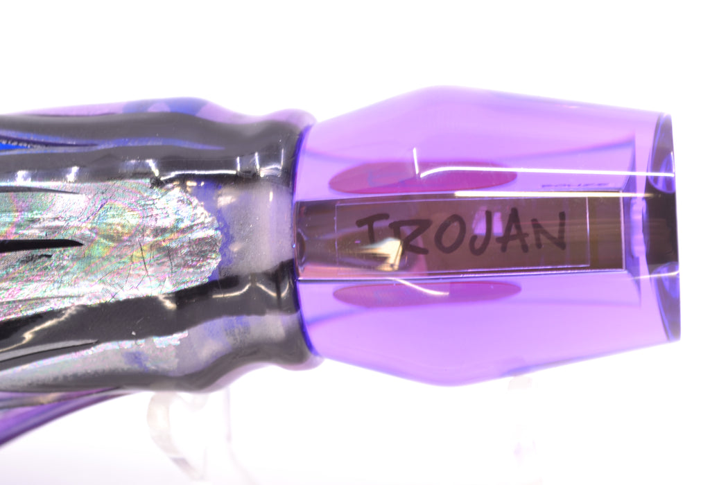 Bonze Lures Purple Mirrored Red Eyes Trojan 10" 5oz Skirted Purple Skipjack