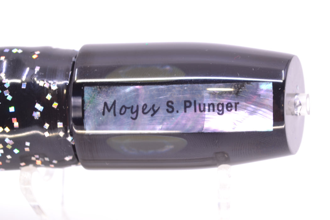 Moyes Lures Black Pearl Black Back Taxi Eyes Small Plunger 9" 5oz Skirted Black/Purple