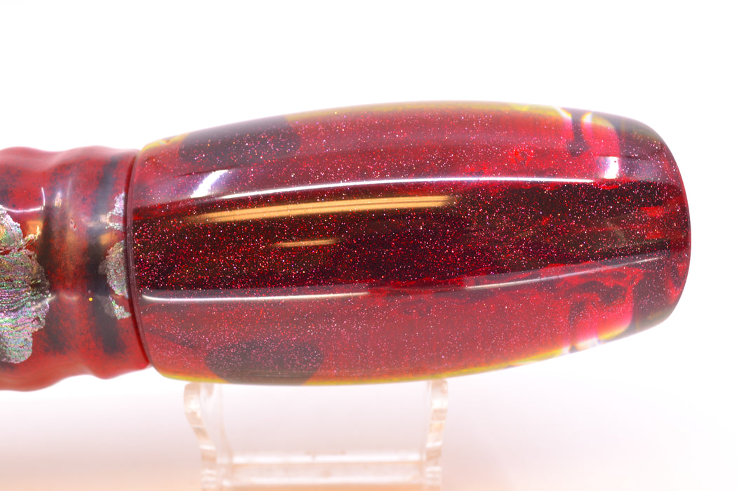 Coggin Lures Purple Rainbow Dichro Red Back Maui Plunger 14" 13oz Skirted Red Aurora