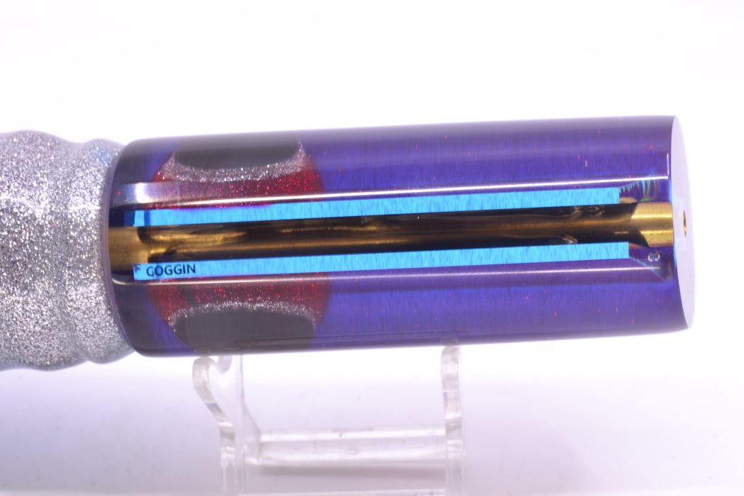 Coggin Lures Clear Mirrored Blue-Plum Back Copa Tube 14" 10.7oz Skirted Blue-Silver
