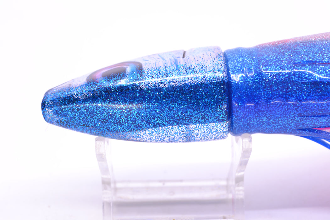 Aloha Lures Silver Rainbow Blue Back Super Ninja 9" 6oz Skirted Blue-Silver/Pink GZE