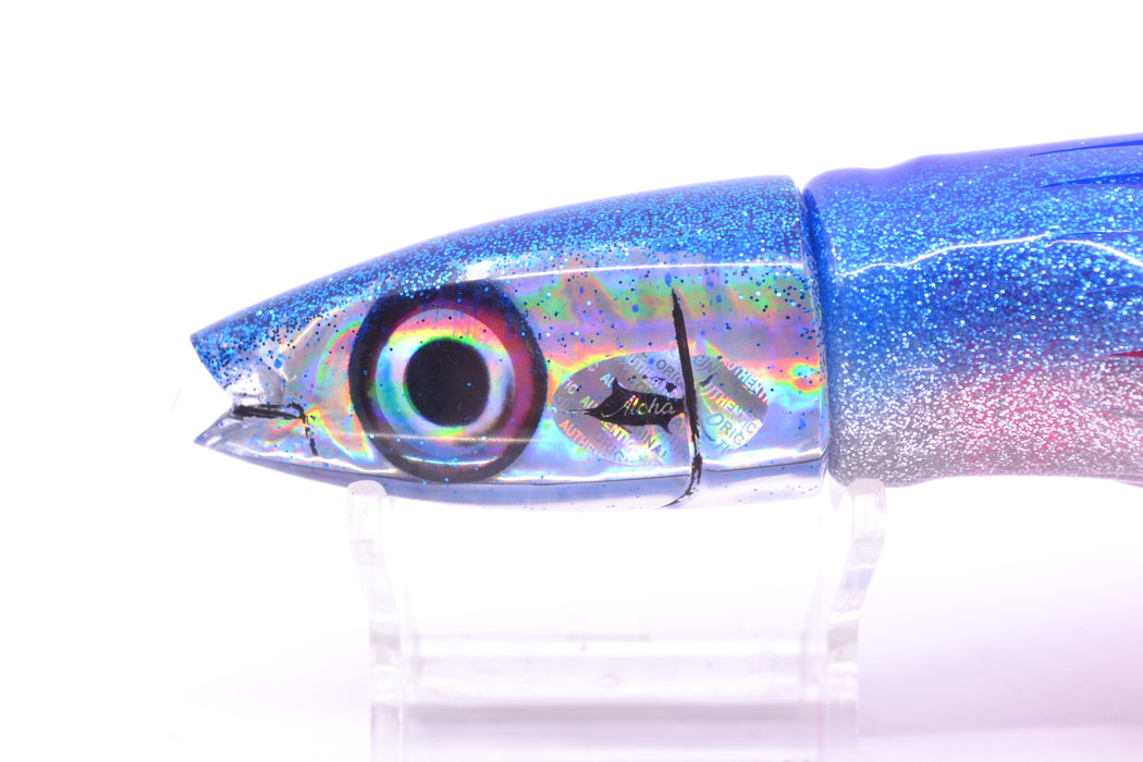 Aloha Lures Silver Rainbow Blue Back Super Ninja 9" 6oz Skirted Blue-Silver/Pink GZE