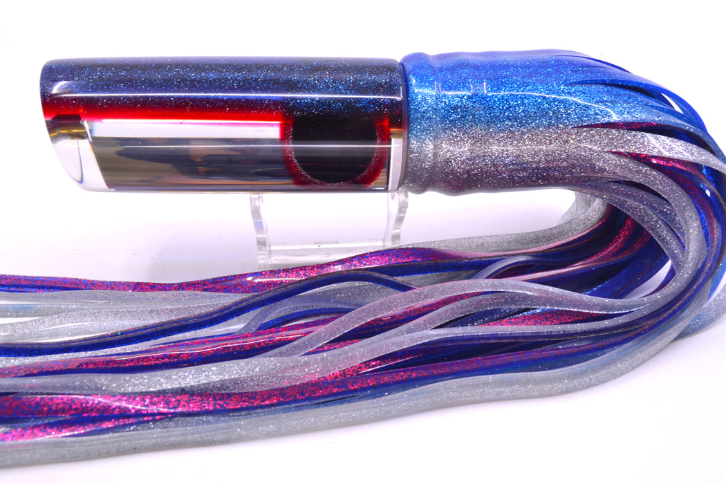 Coggin Lures Clear Mirrored Blue-Plum Back Copa Tube 14" 10.7oz Skirted Blue-Silver