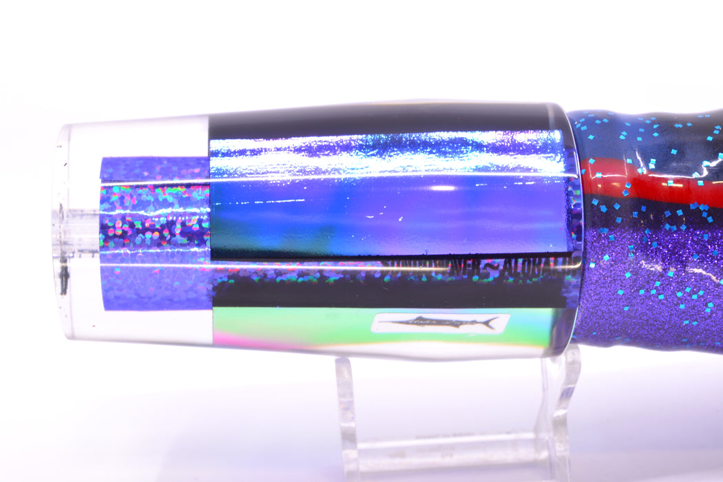 Aloha Lures Purple Rainbow Blue-Purple Dichro Sundowner 14" 11.5oz Skirted Black-Blue-Purple