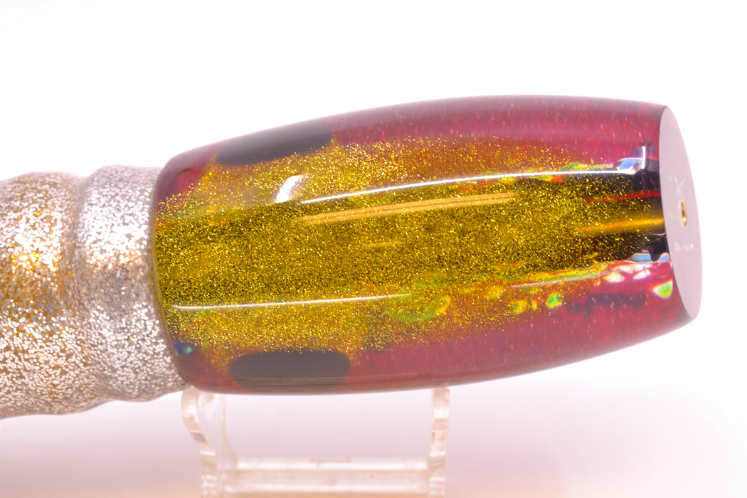 Coggin Lures Purple Rainbow Dichro Red Back Maui Plunger 14" 13oz Skirted Red Aurora