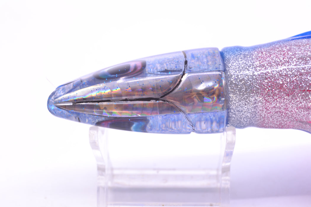 Aloha Lures Silver Rainbow Blue Back Super Ninja 9" 6oz Skirted Blue-Silver/Pink GZE