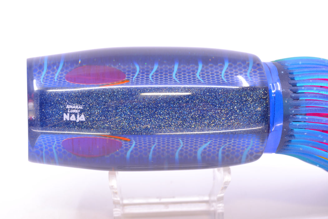 Amaral Lures Blue Pearl Rainbow Scale Ice Blue Stripes Blue Back Naja 16" 14.5oz