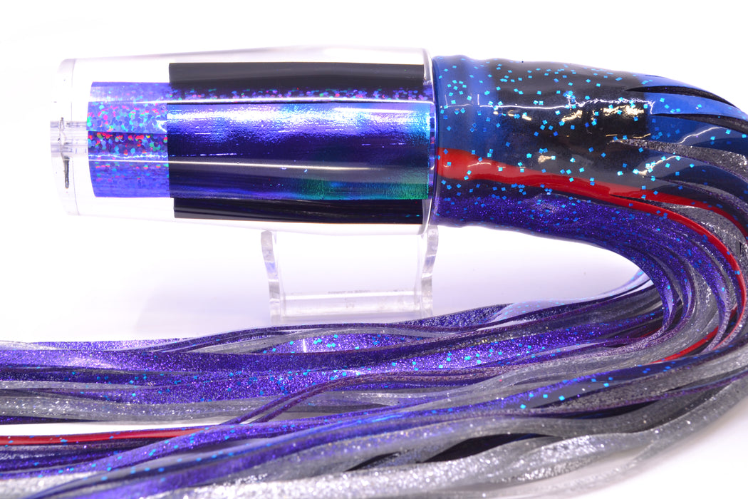 Aloha Lures Purple Rainbow Blue-Purple Dichro Sundowner 14" 11.5oz Skirted Black-Blue-Purple