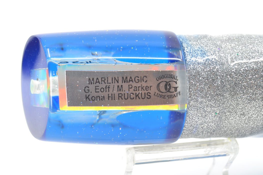Marlin Magic White Abalone Blue Back Taxi Eyes Ruckus 12" 11oz Skirted Blue-Silver