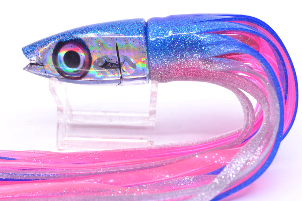Aloha Lures Silver Rainbow Blue Back Super Ninja 9" 6oz Skirted Blue-Silver/Pink GZE
