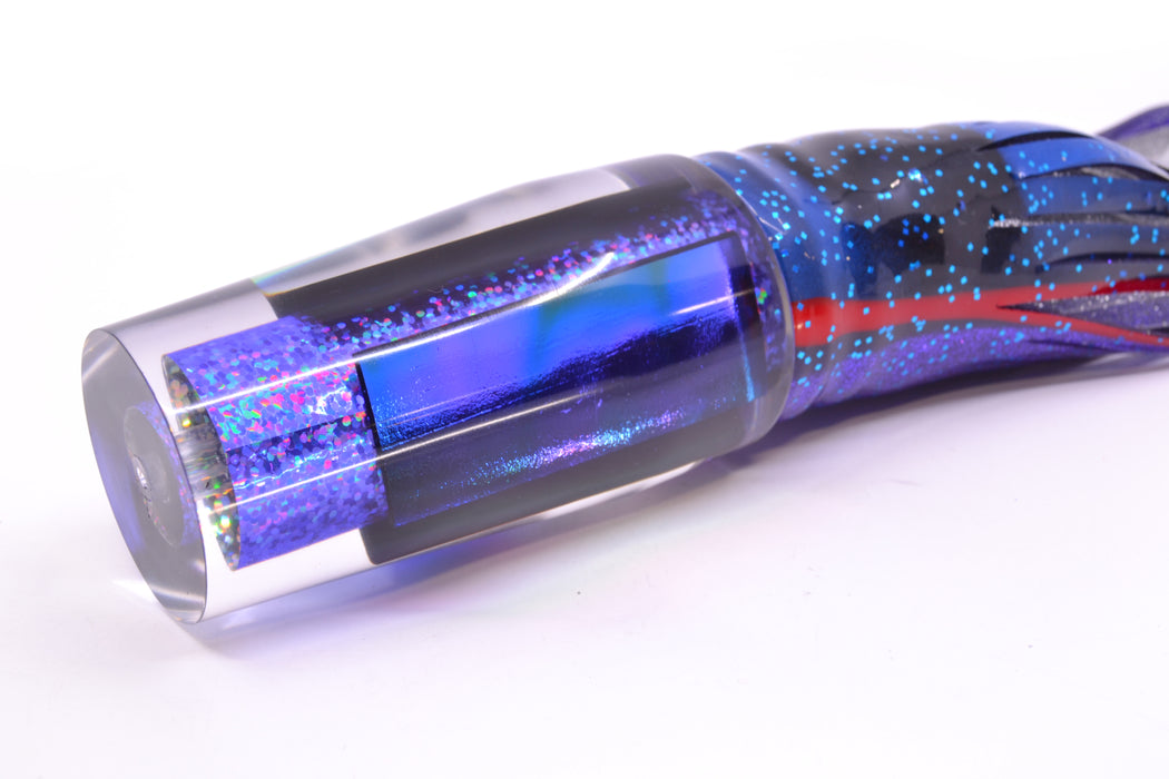 Aloha Lures Purple Rainbow Blue-Purple Dichro Sundowner 14" 11.5oz Skirted Black-Blue-Purple