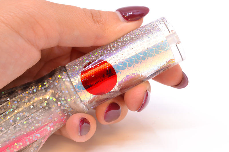TANTRUM Lures Ice Rainbow Scale Silver Back Small AMN 7" 2.3oz Skirted Milky White