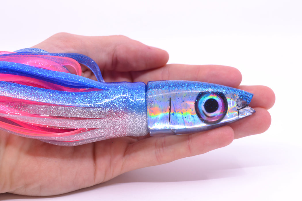 Aloha Lures Silver Rainbow Blue Back Super Ninja 9" 6oz Skirted Blue-Silver/Pink GZE
