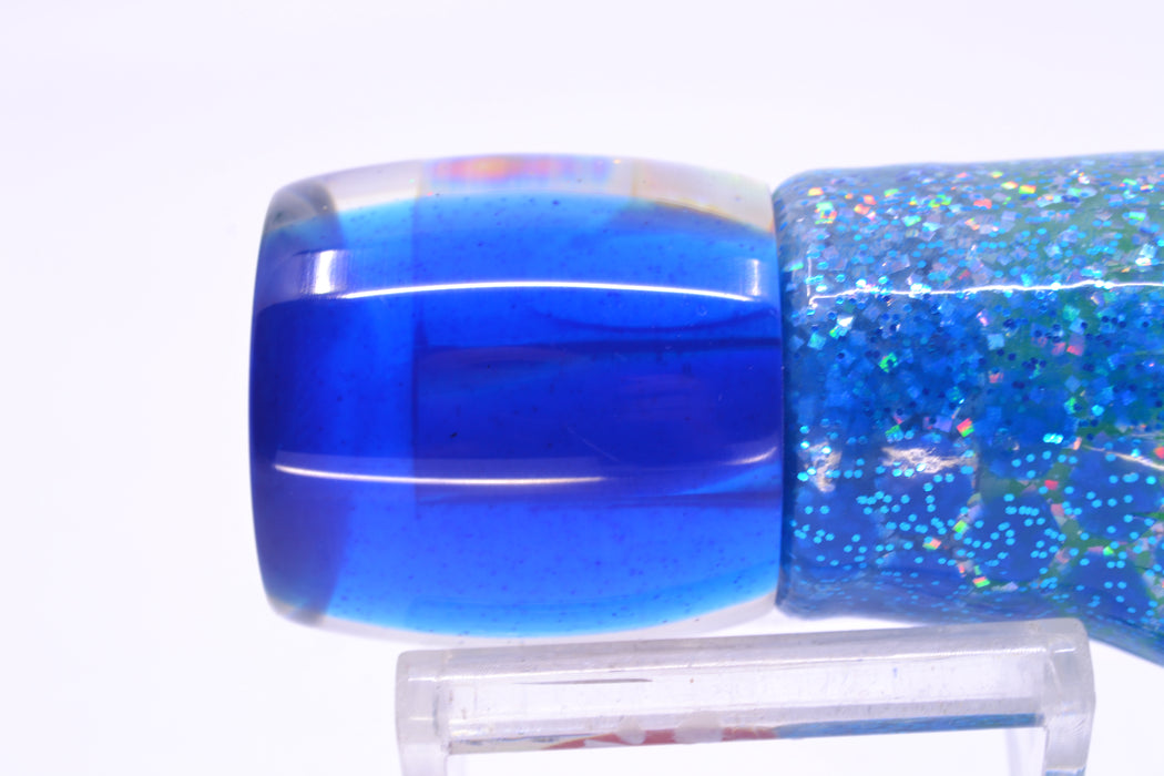 Marlin Magic White Awabi Blue Back Red Eyes Concave Baby Ruckus 9" 5oz Skirted Blue Dots