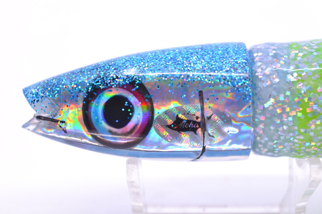 Aloha Lures Silver Rainbow Ice Blue Back Super Ninja 9" 6oz Skirted Ice Blue/Rainbow GZE