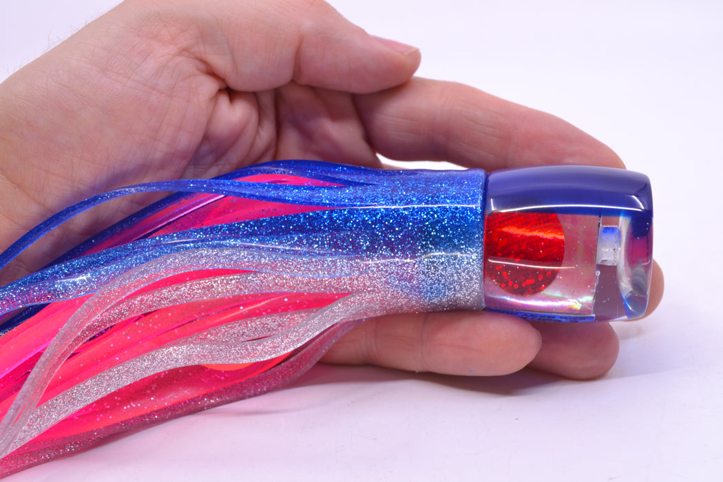 Marlin Magic Pink MOP Blue Back Concave Baby Ruckus 9" 5oz Skirted Blue-Silver/Pink