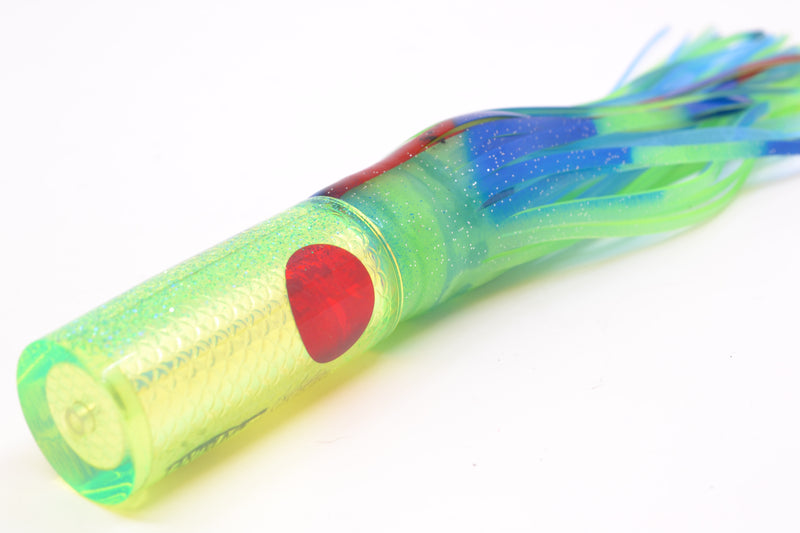 TANTRUM Lures Green Rainbow Scale Ice Blue Back Small AMN 7" 2.3oz Skirted